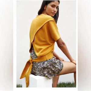 Anthropologie Tie Back Sweatshirt Tee Size Small‎